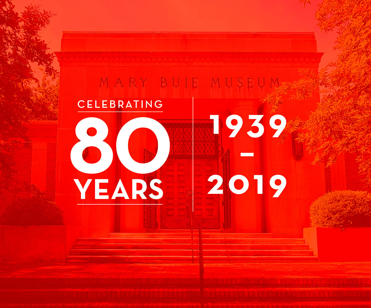 80 years, 1939-2019. Marie Buie museum in background