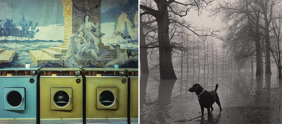 Laundromat (left) by Langdon Clay and Dog in Fog by Maude Schuyler Clay