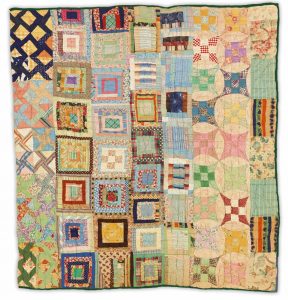 circa 1945, 72" x 76". This sampler was make by an unknown quilter in Mississippi. Collection of the Art Fund, Inc. at the Birmingham Museum of Art; gift of Helen and Robert Cargo. Photo by Sean Pathasema.