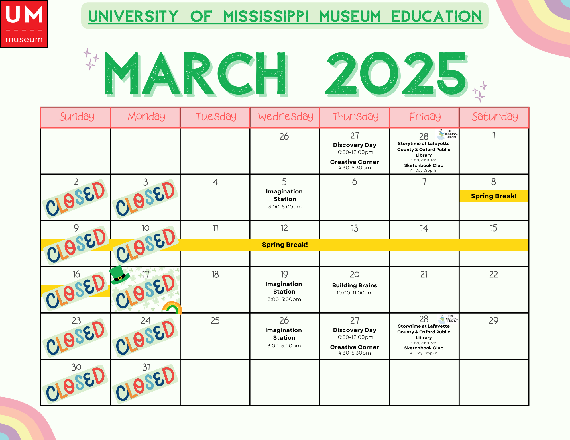 UM Museum Education Calendar